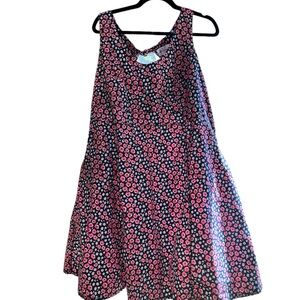Floral A-Line Mini Dress in Navy and Pink